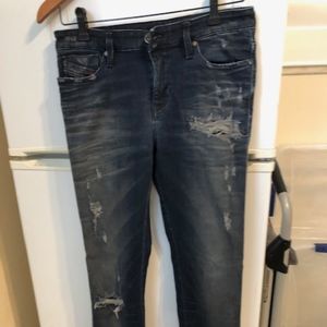 distressed diesel jeans